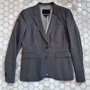 Banana Republic Italian Fabric Gray Stretch Blazer Size 8 Women’s Career Jacket